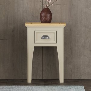 View Madley oak and cream painted 1 drawer bedside table View Madley oak and cream painted 1 drawer bedside table