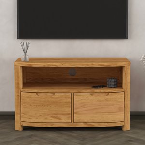 View Somerton curved solid oak small tv unit View Somerton curved solid oak small tv unit
