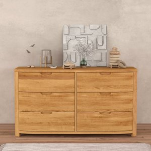 View Somerton curved solid oak wide chest of drawers View Somerton curved solid oak wide chest of drawers
