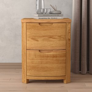 View Somerton curved solid oak 2 drawer bedside chest View Somerton curved solid oak 2 drawer bedside chest
