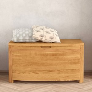 View Somerton curved solid oak blanket box View Somerton curved solid oak blanket box