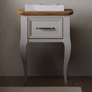 View Chateau oak and soft white painted 1 drawer bedside table View Chateau oak and soft white painted 1 drawer bedside table