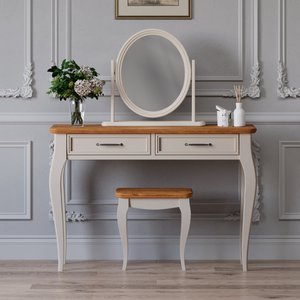 View Chateau oak and soft white painted dressing table set View Chateau oak and soft white painted dressing table set