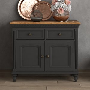 View Francis oak and charcoal grey painted small sideboard View Francis oak and charcoal grey painted small sideboard
