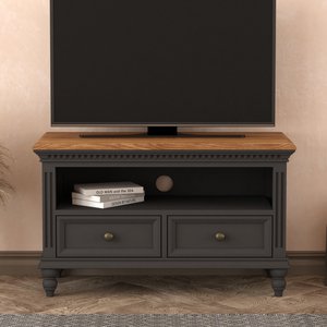 View Francis oak and charcoal grey painted small tv cabinet View Francis oak and charcoal grey painted small tv cabinet