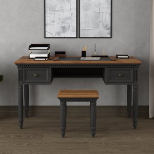 View Francis oak and charcoal grey painted computer desk View Francis oak and charcoal grey painted computer desk