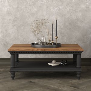 View Francis oak and charcoal grey painted petite coffee table View Francis oak and charcoal grey painted petite coffee table
