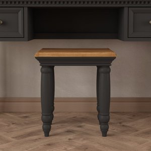 View Francis oak and charcoal grey painted dressing table stool View Francis oak and charcoal grey painted dressing table stool