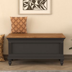 View Francis oak and charcoal grey painted blanket box View Francis oak and charcoal grey painted blanket box