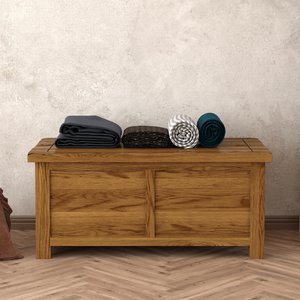 View Rustic solid oak blanket box | 100 solid oak View Rustic solid oak blanket box | 100 solid oak