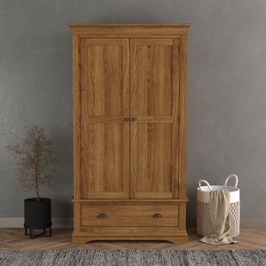 View Burford rustic solid oak double wardrobe View Burford rustic solid oak double wardrobe