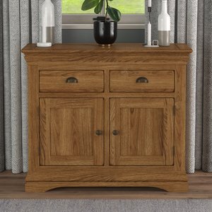 View Burford rustic solid oak small sideboard View Burford rustic solid oak small sideboard