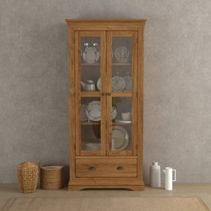 View Burford rustic solid oak display cabinet View Burford rustic solid oak display cabinet
