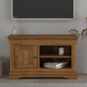 View Burford rustic solid oak small tv unit View Burford rustic solid oak small tv unit