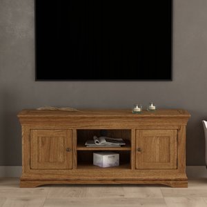 View Burford rustic solid oak large tv unit View Burford rustic solid oak large tv unit