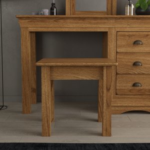 View Burford rustic solid oak dressing table stool View Burford rustic solid oak dressing table stool