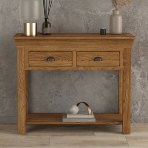 View Burford rustic solid oak console table View Burford rustic solid oak console table