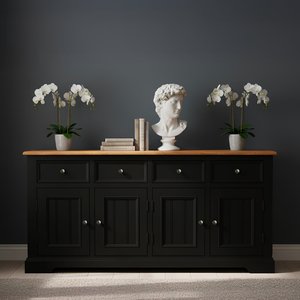 View Charlton oak and black painted extra large sideboard View Charlton oak and black painted extra large sideboard