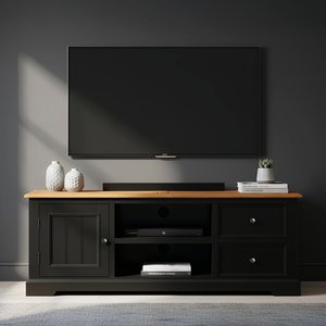 View Charlton oak and black painted super wide tv cabinet View Charlton oak and black painted super wide tv cabinet