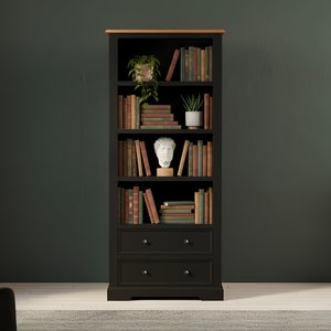 View Charlton oak and black painted tall bookcase View Charlton oak and black painted tall bookcase