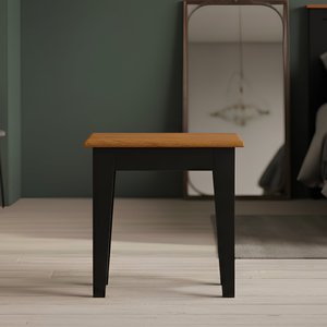View Charlton oak and black painted dressing table stool View Charlton oak and black painted dressing table stool