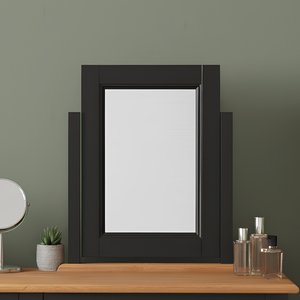 View Charlton oak and black painted dressing table mirror View Charlton oak and black painted dressing table mirror