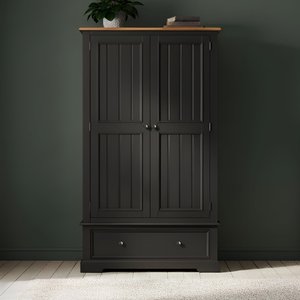View Charlton oak and black painted double wardrobe View Charlton oak and black painted double wardrobe