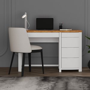 View Bradwell oak and signal white painted computer desk View Bradwell oak and signal white painted computer desk
