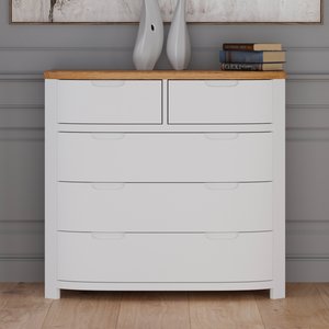 View Bradwell oak and signal white painted 2 over 3 chest of drawers View Bradwell oak and signal white painted 2 over 3 chest of drawers