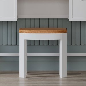 View Bradwell oak and signal white painted dressing stool View Bradwell oak and signal white painted dressing stool