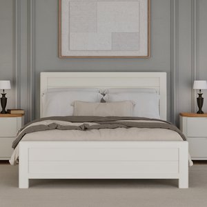 View Bradwell oak and signal white painted king size bed View Bradwell oak and signal white painted king size bed