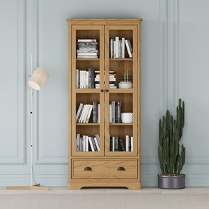 View Cambridge solid oak glazed display cabinet View Cambridge solid oak glazed display cabinet