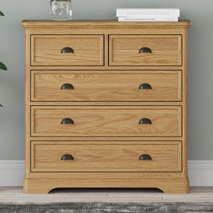 View Cambridge solid oak 2 over 3 chest of drawers View Cambridge solid oak 2 over 3 chest of drawers