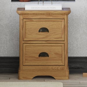 View Cambridge solid oak 2 drawer bedside chest View Cambridge solid oak 2 drawer bedside chest