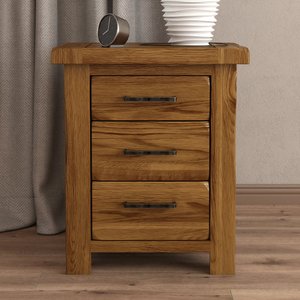 View Rustic solid oak 3 drawer bedside table | dovetail drawers View Rustic solid oak 3 drawer bedside table | dovetail drawers