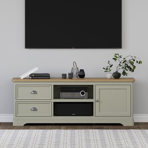 View Brampton soft green painted super wide tv cabinet View Brampton soft green painted super wide tv cabinet