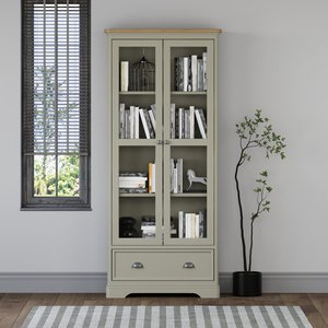 View Brampton soft green painted glazed display cabinet View Brampton soft green painted glazed display cabinet