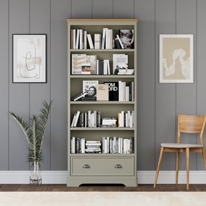 View Brampton soft green painted tall bookcase View Brampton soft green painted tall bookcase