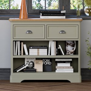 View Brampton soft green painted storage console table View Brampton soft green painted storage console table