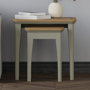View Brampton soft green painted nest of tables View Brampton soft green painted nest of tables