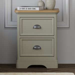 View Brampton soft green painted 2 drawer bedside chest View Brampton soft green painted 2 drawer bedside chest