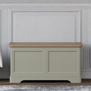 View Brampton soft green painted blanket box View Brampton soft green painted blanket box