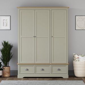 View Brampton soft green painted triple wardrobe View Brampton soft green painted triple wardrobe