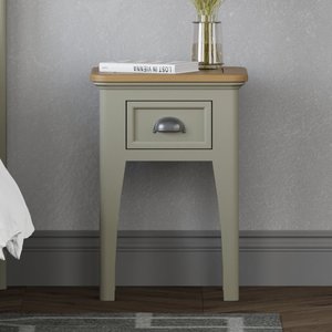 View Brampton soft green painted 1 drawer bedside table View Brampton soft green painted 1 drawer bedside table
