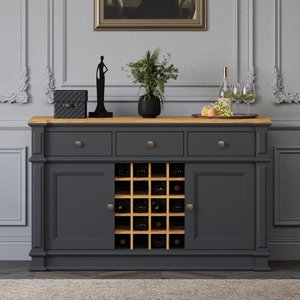 View Lawson oak and charcoal grey painted large sideboard View Lawson oak and charcoal grey painted large sideboard