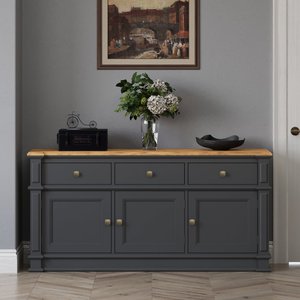 View Lawson oak and charcoal grey painted extra large sideboard View Lawson oak and charcoal grey painted extra large sideboard