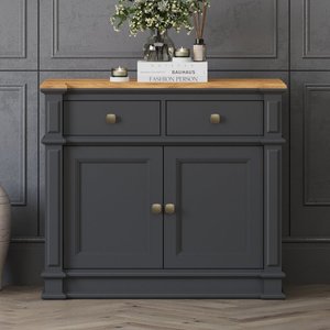 View Lawson oak and charcoal grey painted small sideboard View Lawson oak and charcoal grey painted small sideboard