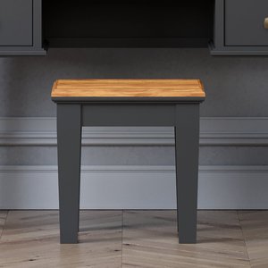 View Lawson oak and charcoal grey painted dressing table stool View Lawson oak and charcoal grey painted dressing table stool