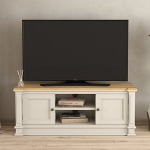 View Lawson oak and soft white painted large tv cabinet View Lawson oak and soft white painted large tv cabinet