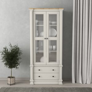 View Lawson oak and soft white painted glazed display cabinet View Lawson oak and soft white painted glazed display cabinet
